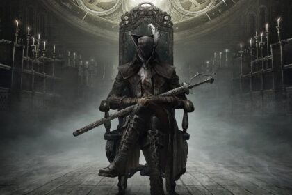 Maria sitting in a chair for Bloodborne: The Old Hunters.