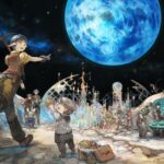 FFXIV Art of players crafting together on the moon