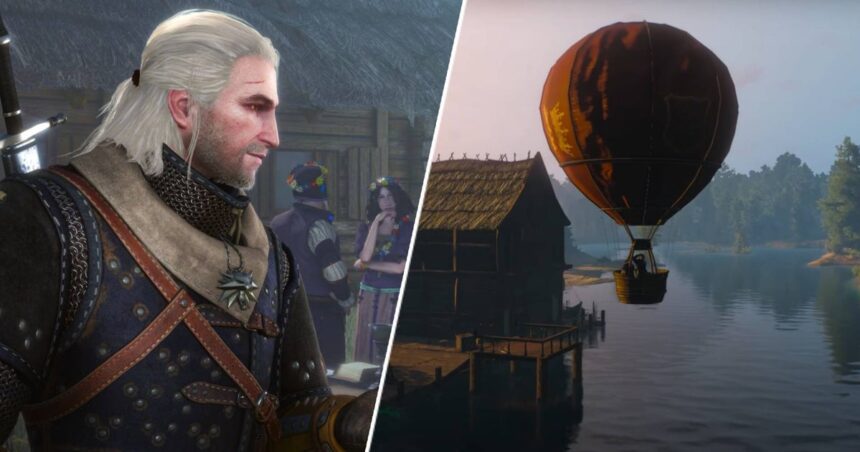 This new Witcher 3 mod sends Geralt on a hot air balloon adventure to a mysterious "Whispering Island", and here's hoping we'll get to see it reach its full potential