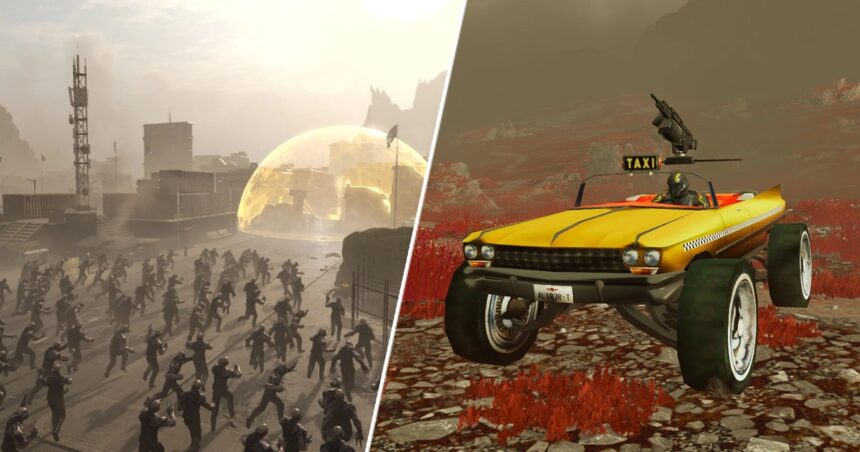 Helldivers 2 mod turns the FRV into a souped-up Crazy Taxi, so naturally here's a video of it running down Voteless while blasting The Offspring