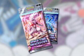 Pokémon TCG Pocket packs with Dialga and Palkia in the background.