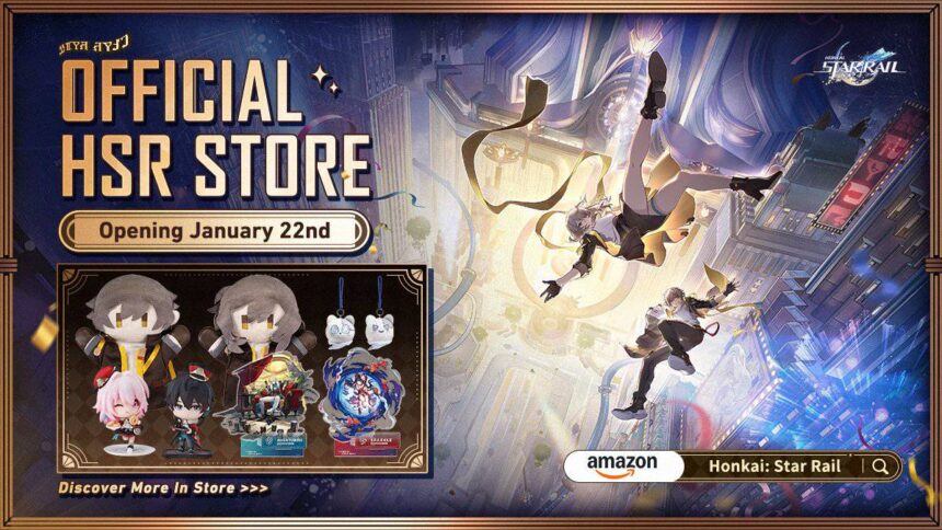 HoYoVerse opened a Honkai: Star Rail Amazon store with official merchandise like figures, acrylic stands, and plush.