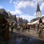 Kingdom Come Deliverance 2 screenshot of the Kuttenberg city square in daytime.