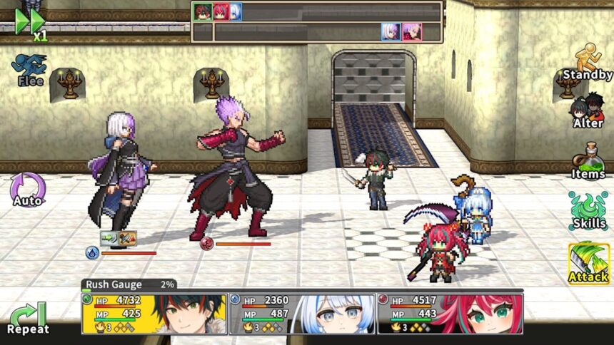 Alter Age - The party squares off against a pair of tough-looking fighters.