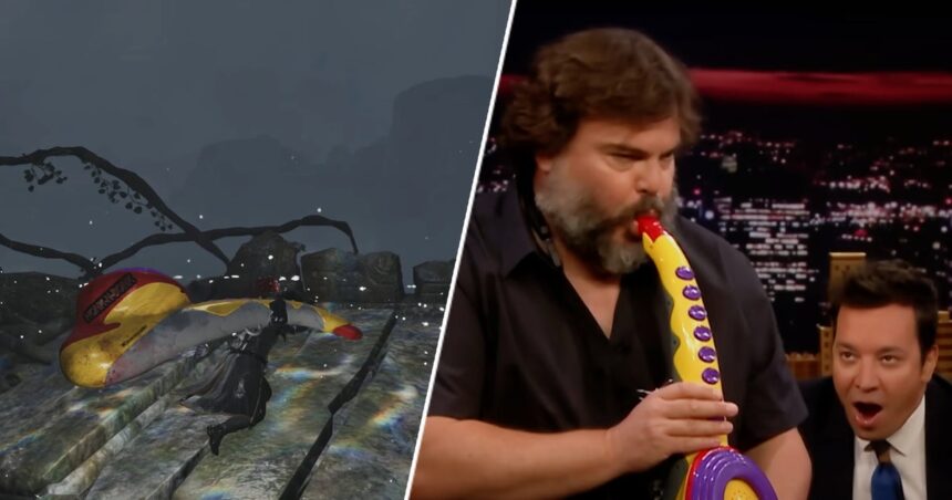 There's now a Monster Hunter Wilds mod that swaps your hunting horn for a working toy saxophone Jack Black once played after someone shouted "give it to me daddy"