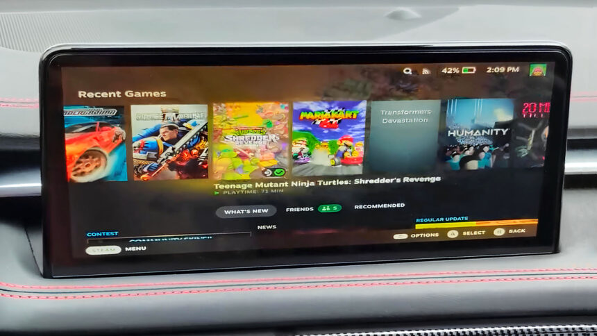 This gamer turned their car into the ultimate Steam Deck docking station