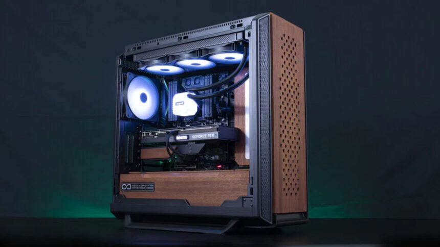 This gorgeous mahogany gaming PC build blends technology with nature perfectly